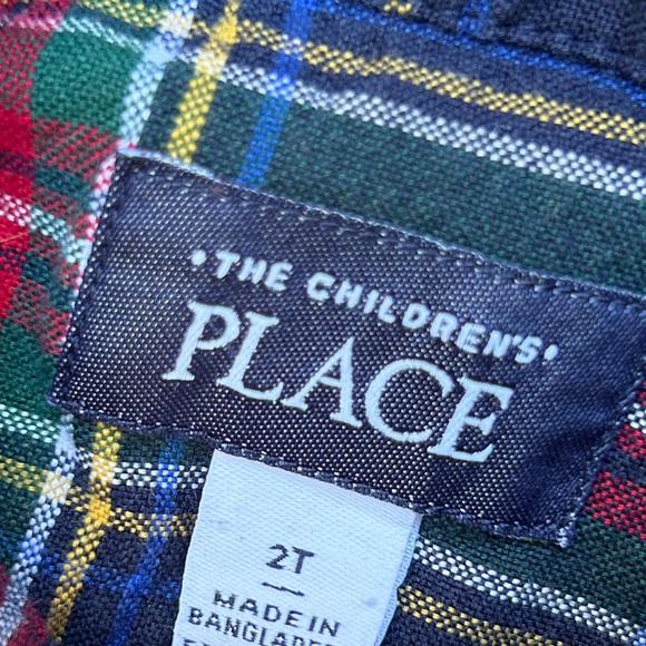 Navy and Red Plaid Button Down Children’s Place 2T - Picture 3 of 3